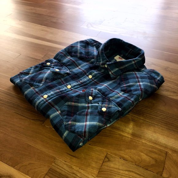 Vintage Levi's San Francisco Pearl Snap Western Flannel Button Up Shirt M - Picture 6 of 11